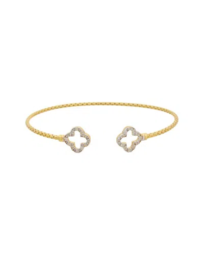 Meshmerise 18k Plated 0.20 Ct. Tw. Diamond Bangle Bracelet In Gold