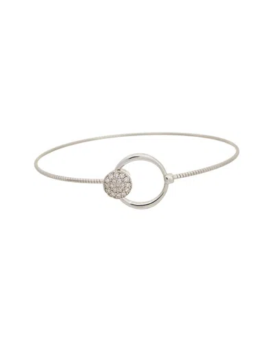 Meshmerise 18k Plated 0.20 Ct. Tw. Diamond Bangle Bracelet In Metallic