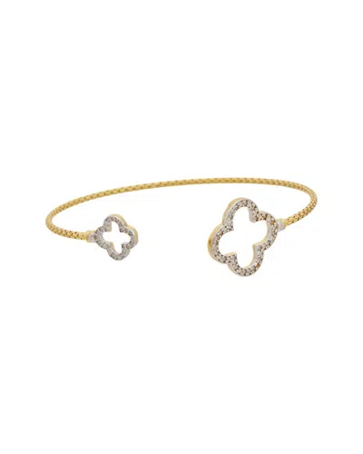 Meshmerise 18k Plated 0.20 Ct. Tw. Diamond Bangle Bracelet In Gold