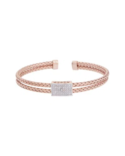 Meshmerise 18k Rose Gold Plated 0.15 Ct. Tw. Diamond Mesh Bangle