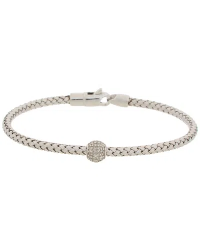 Meshmerise 18k Rose Gold Vermeil 0.05 Ct. Tw. Diamond Mesh Bangle In Metallic