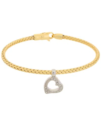 MESHMERISE MESHMERISE 18K ROSE GOLD VERMEIL 0.1 CT. TW. DIAMOND MESH BANGLE