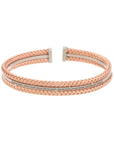 Meshmerise 18k Rose Gold Vermeil 0.1 Ct. Tw. Diamond Mesh Bangle
