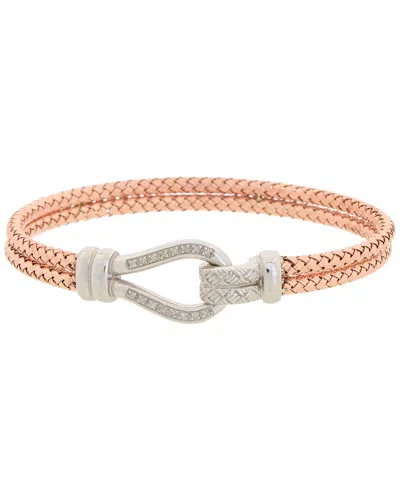 MESHMERISE MESHMERISE 18K ROSE GOLD VERMEIL 0.1 CT. TW. DIAMOND MESH BANGLE