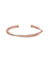 Meshmerise 18k Rose Gold Vermeil Diamond Mesh Bangle Bracelet