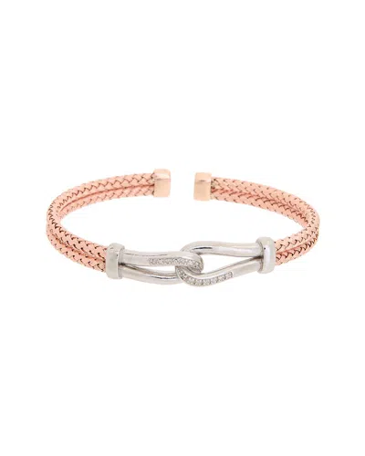 Meshmerise 18k Rose Gold Vermeil 0.1 Ct. Tw. Diamond Mesh Bangle Bracelet In Pink