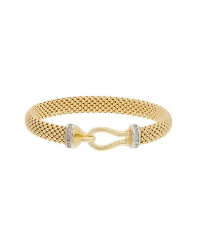Meshmerise 18k Rose Gold Vermeil 0.12 Ct. Tw. Diamond Bangle Bracelet