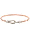 Meshmerise 18k Rose Gold Vermeil 0.12 Ct. Tw. Diamond Mesh Bangle
