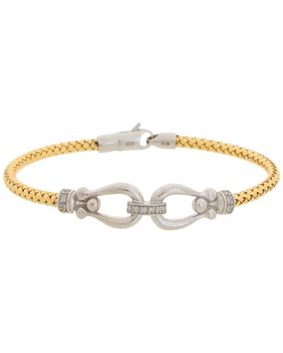 Meshmerise 18k Rose Gold Vermeil 0.15 Ct. Tw. Diamond Mesh Bangle In Multi