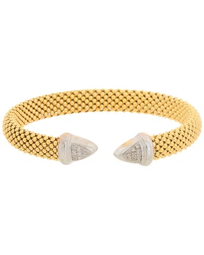 MESHMERISE MESHMERISE 18K ROSE GOLD VERMEIL 0.15 CT. TW. DIAMOND MESH BANGLE