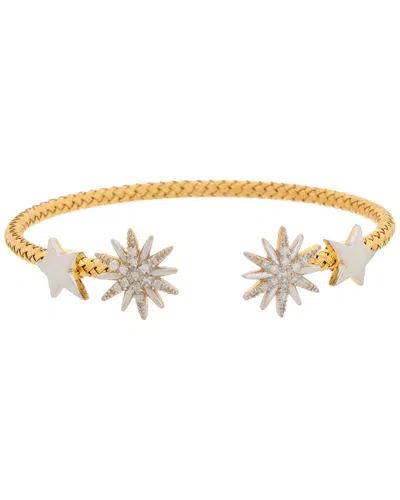 MESHMERISE MESHMERISE 18K ROSE GOLD VERMEIL 0.20 CT. TW. DIAMOND MESH BANGLE