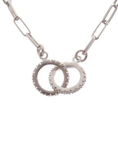 Meshmerise 18k Vermeil 0.20 Ct. Tw. Diamond Double Ring Necklace In Gold