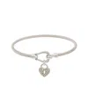 Meshmerise 18k Vermeil 0.20 Ct. Tw. Diamond Heart Charm Bangle Bracelet