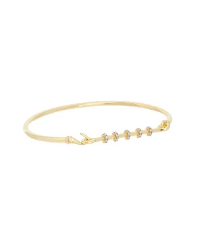 Meshmerise Bar 0.20 Ct. Tw. Diamond 18k Over Silver Bangle Bracelet In Multi