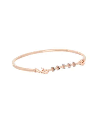 Meshmerise Bar 0.20 Ct. Tw. Diamond 18k Over Silver Bangle Bracelet In Pink