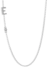 Meshmerise Bezel Diamond Initial Chain Necklace In Silver