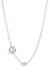 Meshmerise Bezel Diamond Initial Chain Necklace In Gold