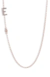 Meshmerise Bezel Diamond Initial Chain Necklace In Rose-e