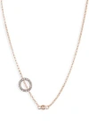 Meshmerise Bezel Diamond Initial Chain Necklace In Rose-o