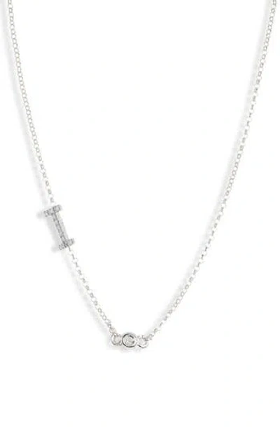 Meshmerise Bezel Diamond Initial Chain Necklace In White