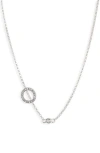 Meshmerise Bezel Diamond Initial Chain Necklace In White-o