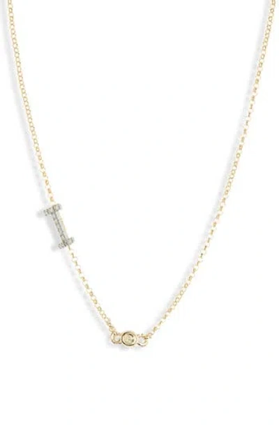 Meshmerise Bezel Diamond Initial Chain Necklace In Yellow-i