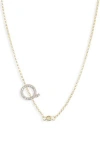 Meshmerise Bezel Diamond Initial Chain Necklace In Yellow-q