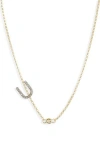 Meshmerise Bezel Diamond Initial Chain Necklace In Yellow-u