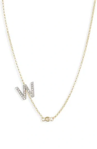 Meshmerise Bezel Diamond Initial Chain Necklace In Gold
