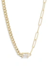 Meshmerise Birthstone Necklace In Yellow-april
