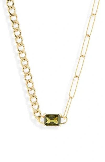 Meshmerise Birthstone Necklace In Yellow-august