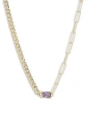 Meshmerise Birthstone Necklace In Yellow-february