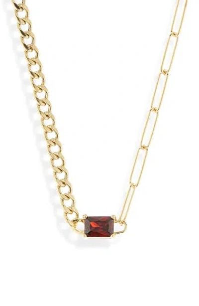 Meshmerise Birthstone Necklace In Yellow-january