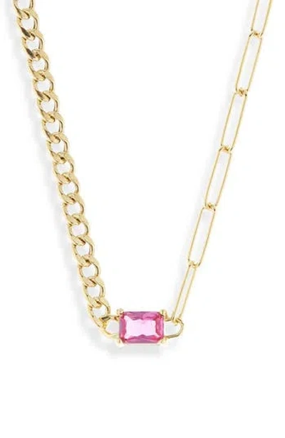 Meshmerise Birthstone Necklace In Gold