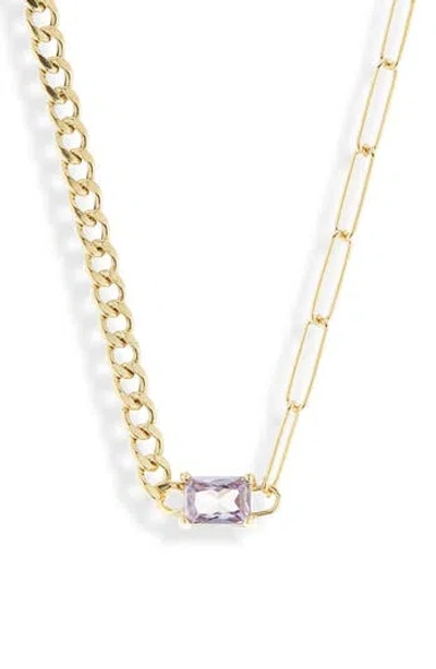 Meshmerise Birthstone Necklace In Yellow-june