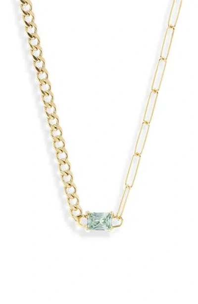 Meshmerise Birthstone Necklace In Yellow-march