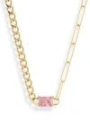 Meshmerise Birthstone Necklace In Yellow-october