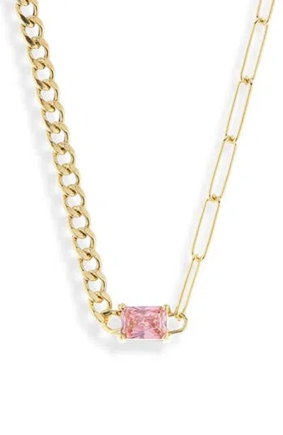 Meshmerise Birthstone Necklace In Gold