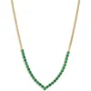 Meshmerise Colorful Crystal V-front Chain Necklace In Green