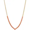 Meshmerise Colorful Crystal V-front Chain Necklace In Gold