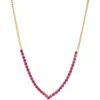 Meshmerise Colorful Crystal V-front Chain Necklace In Gold