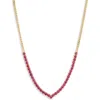 Meshmerise Colorful Crystal V-front Chain Necklace In Yellow/red