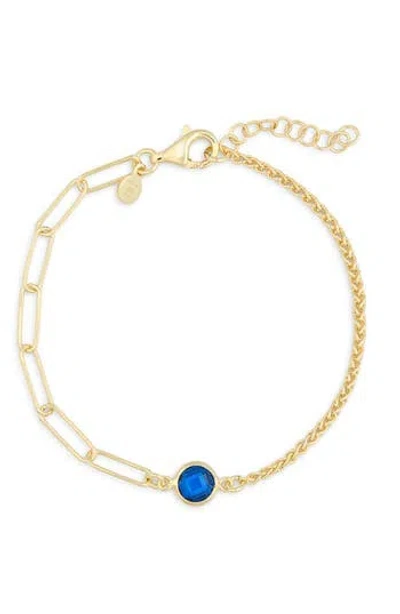 Meshmerise Crystal Station Mix Chain Bracelet In Gold