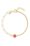 Meshmerise Crystal Station Mix Chain Bracelet In Gold