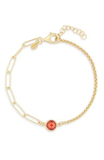 Meshmerise Crystal Station Mix Chain Bracelet In Gold