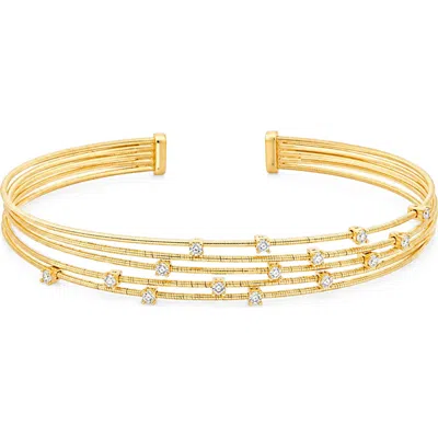Meshmerise Cubic Zirconia Bangle Bracelet In Yellow