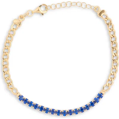 Meshmerise Cubic Zirconia Chain Bracelet In Gold