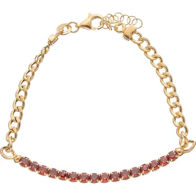 Meshmerise Cubic Zirconia Chain Bracelet In Gold