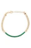 Meshmerise Cubic Zirconia Chain Bracelet In Gold
