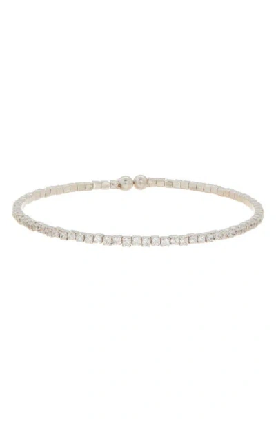 Meshmerise Cz Bangle Bracelet In White/ Silver